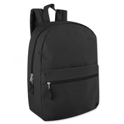17 Inch Solid Color Bag Pack- Black Only