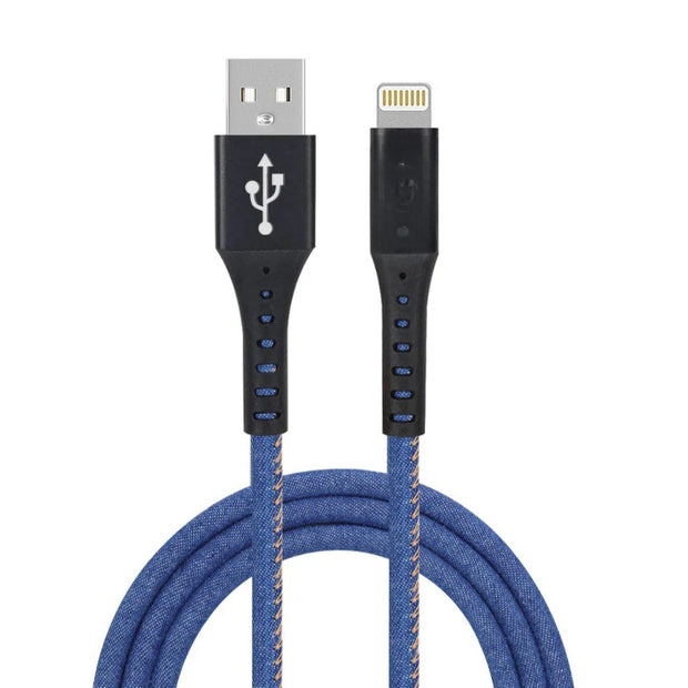 10ft extra long Denim USB to Lightning Cable for iPhone in bulk
