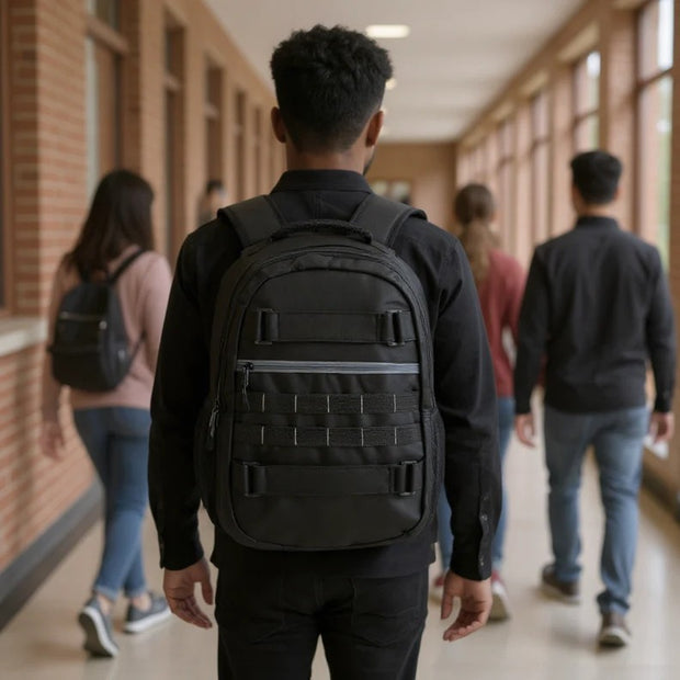 19-Inch Dual Strap Skate Bag Pack w Laptop Sleeve - Black